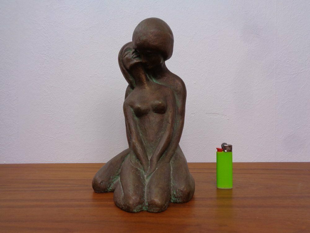 Handcrafted Stoneware Loving Couple Figure From Achatit Werkstätten, Germany, 1960s photo furniture