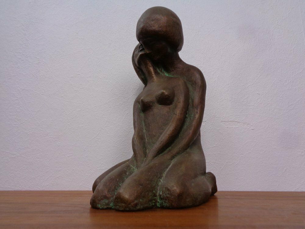 Handcrafted Stoneware Loving Couple Figure From Achatit Werkstätten, Germany, 1960s photo vintage