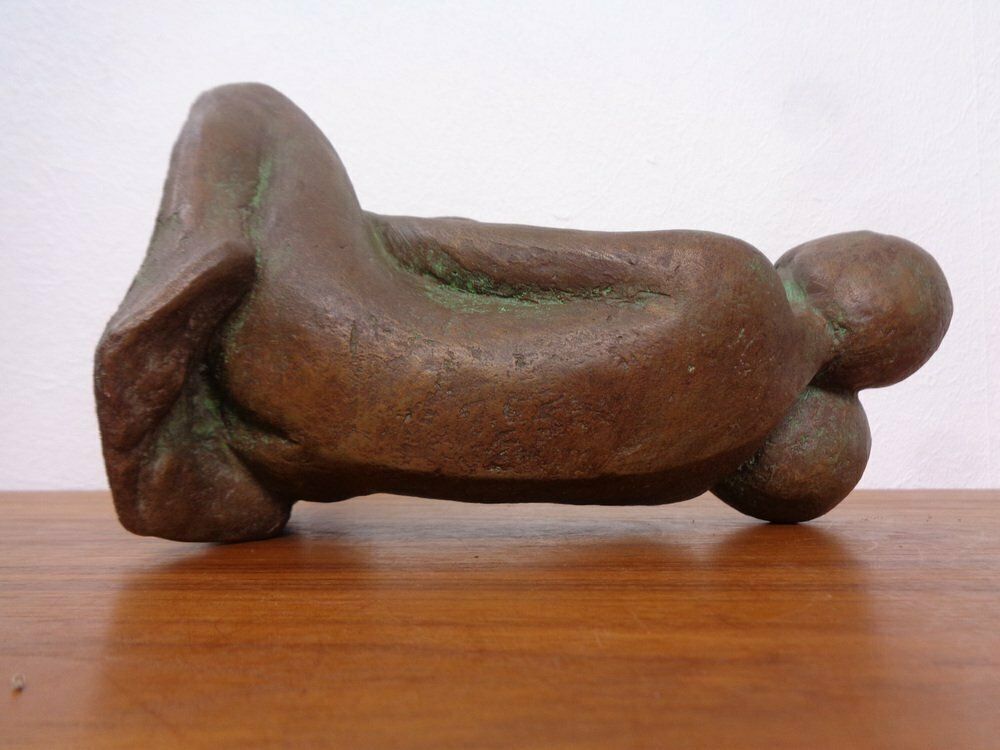 photo vintage Handcrafted Stoneware Loving Couple Figure From Achatit Werkstätten, Germany, 1960s