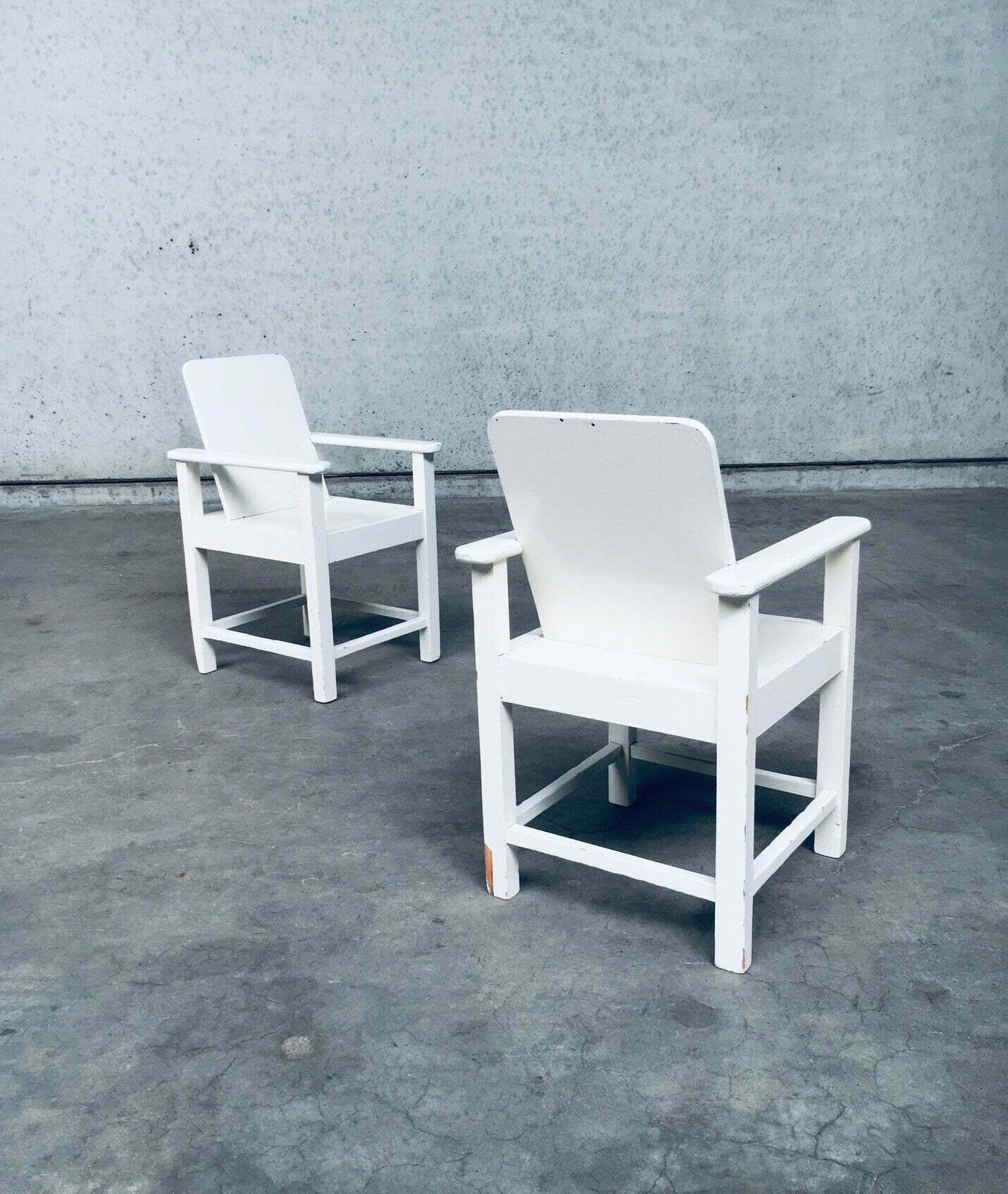 photo furniture Art Deco Period Handmade Childs Arm Chair Set, 1920's Belgium