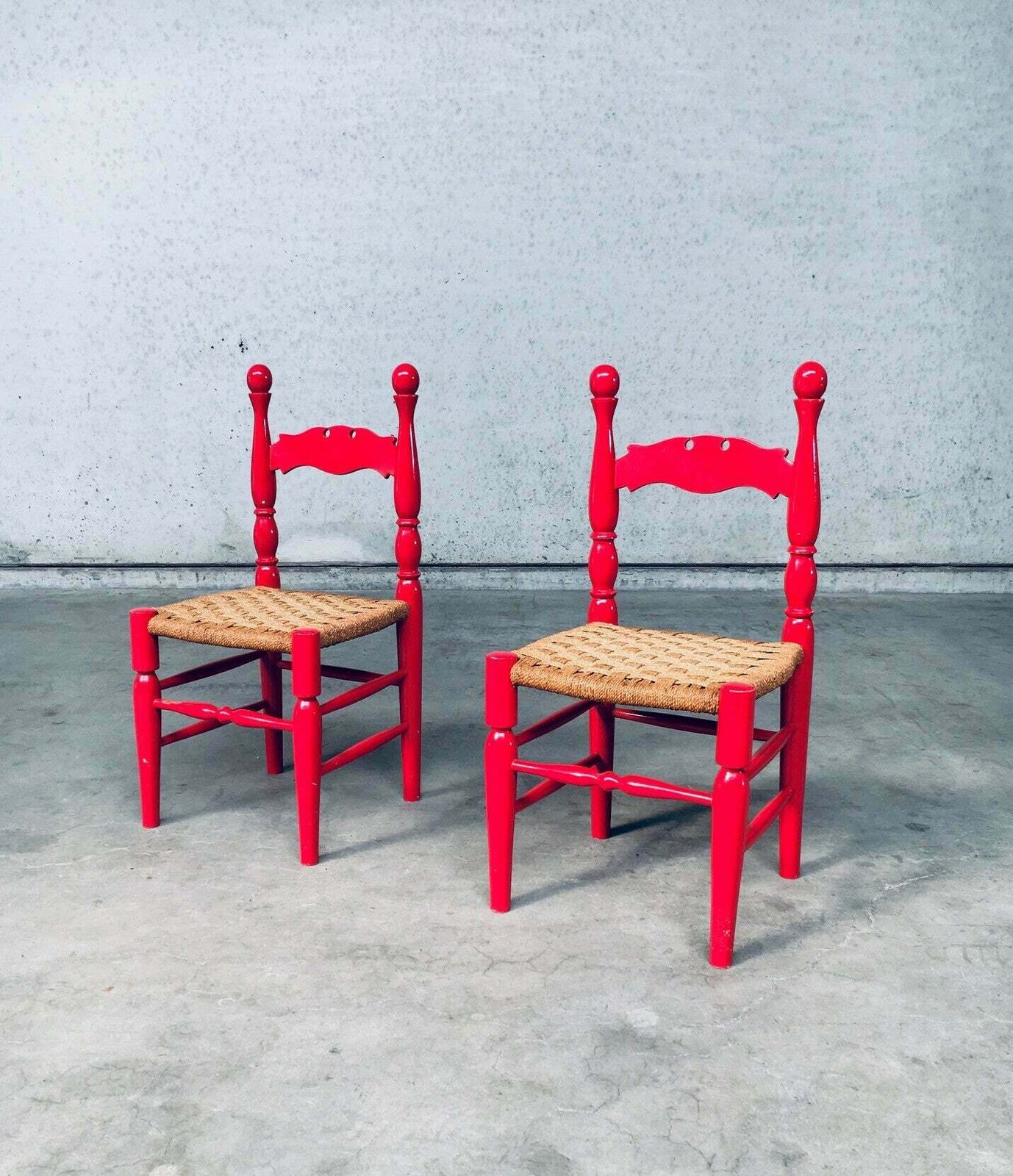 Scandinavische Landelijke Stijl Stoelen In Rood, Zweden Ca. Jaren 1960 photo furniture
