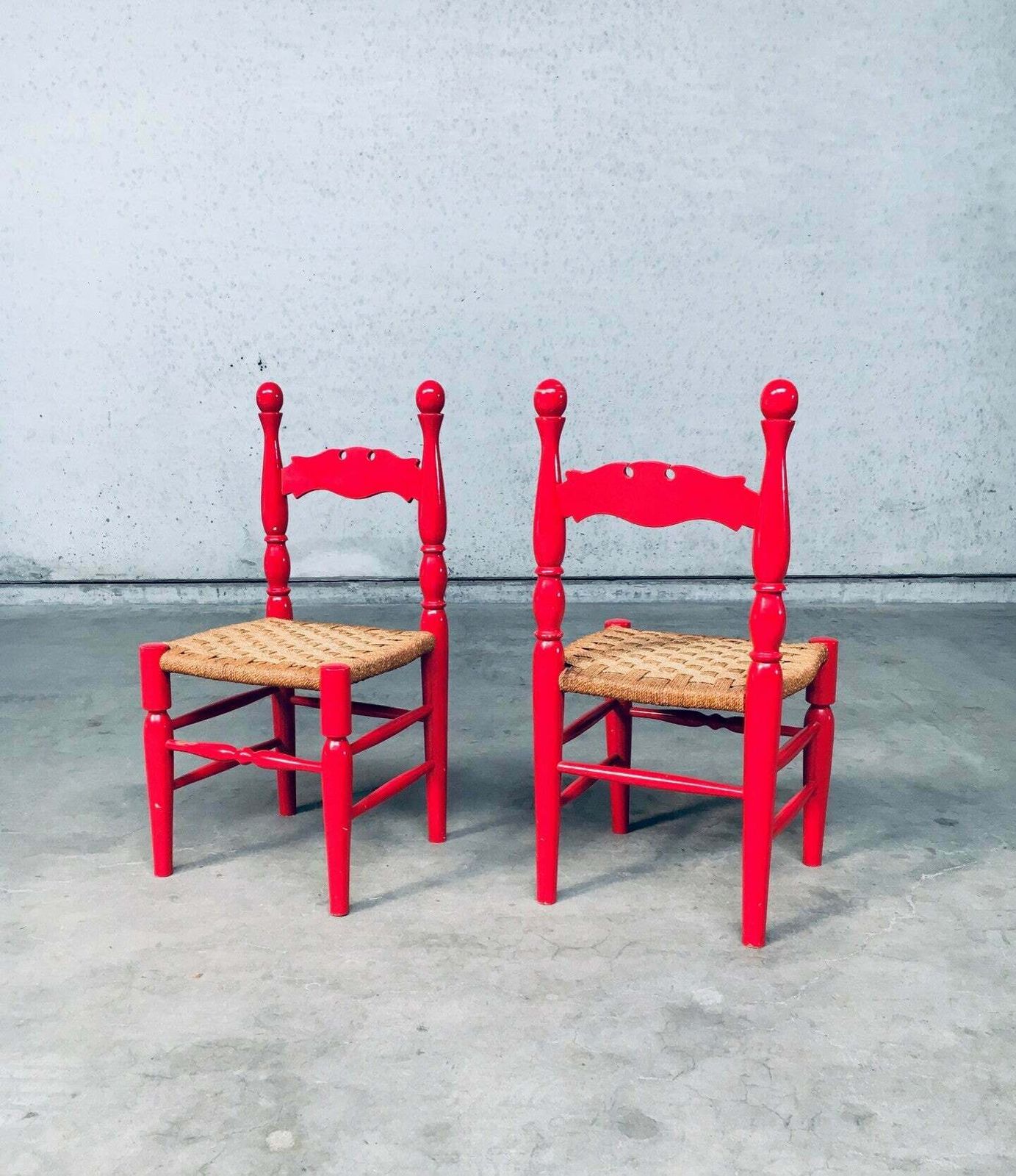 Scandinavische Landelijke Stijl Stoelen In Rood, Zweden Ca. Jaren 1960 photo Meubels
