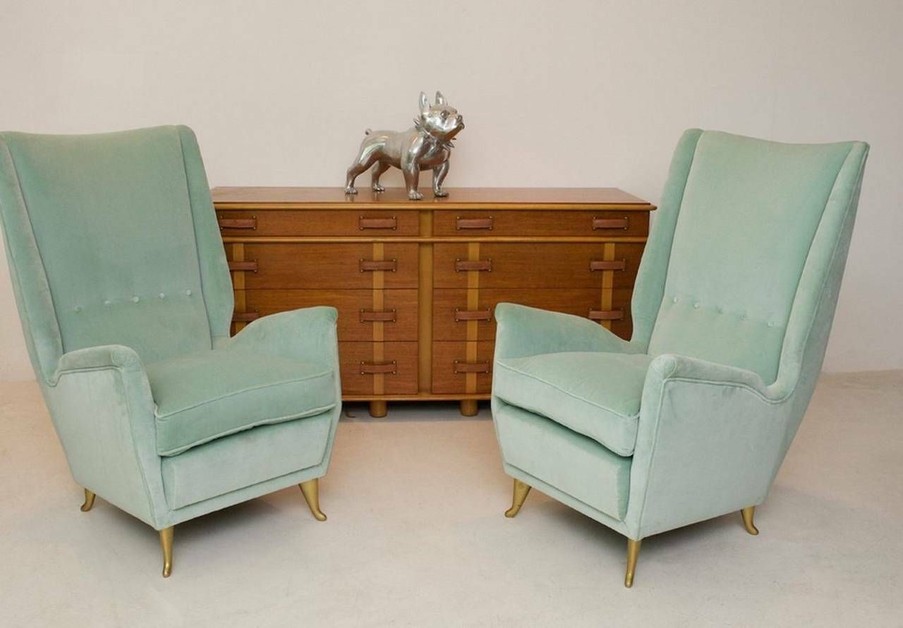 Pair Of Mid Century Modern Armchairs By Isa From A Design By Gio Ponti photo furniture