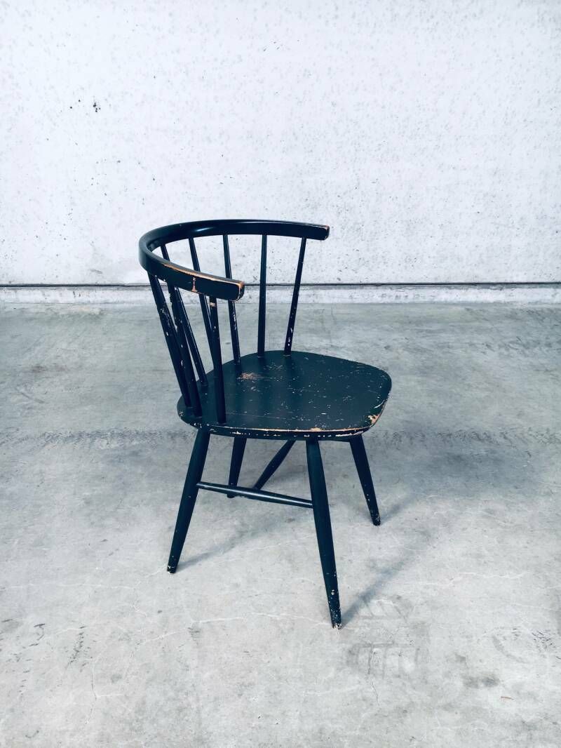 Mid Century Scandinavische Design Stoel Met Gebogen Spijlenrug, Jaren 1960, Denemarken photo vinterior