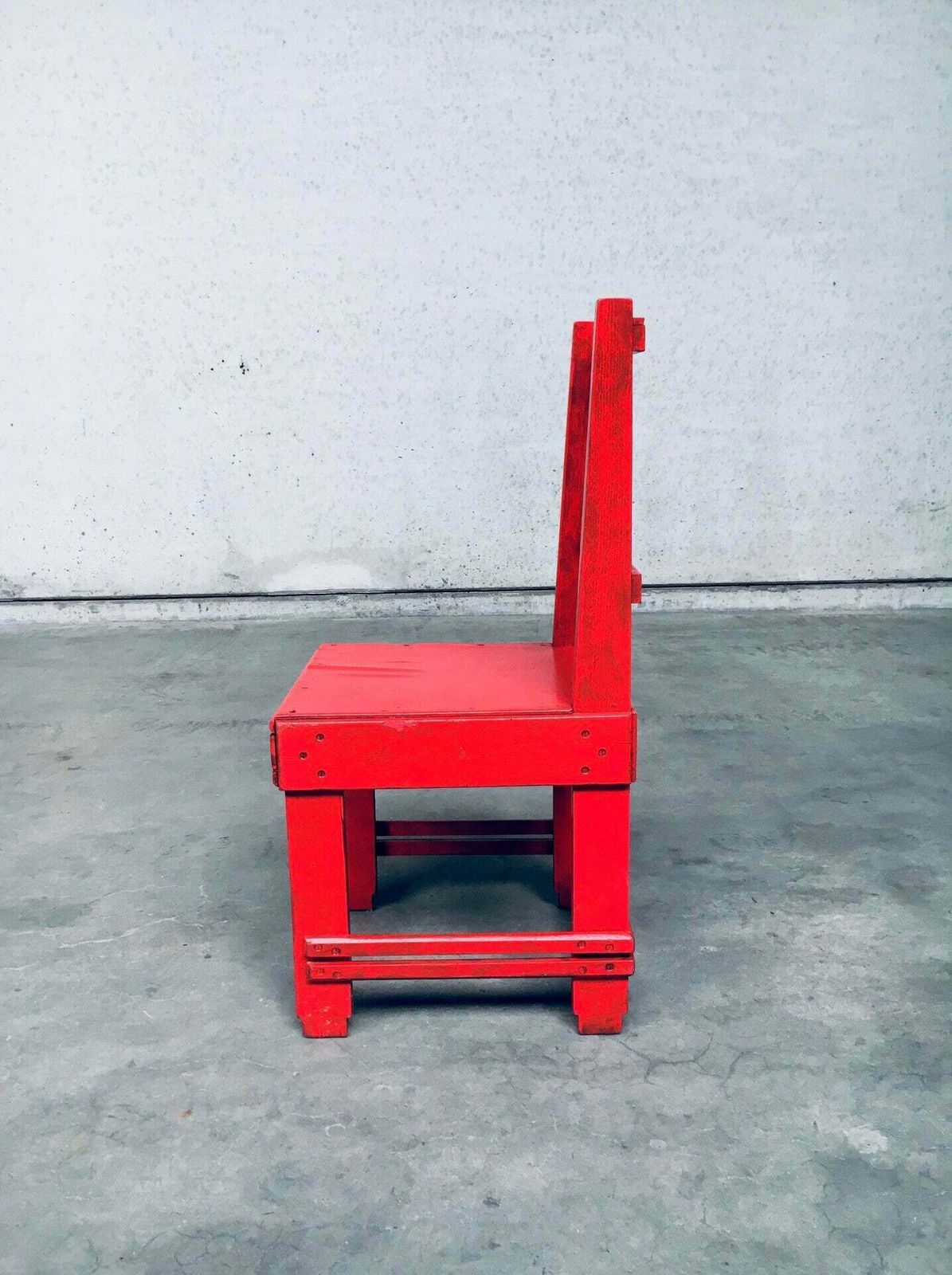 De Stijl Beweging Ontwerp Rode Stoel, Toegeschreven Aan Jan Wils, Jaren 1920, Nederland photo Meubels