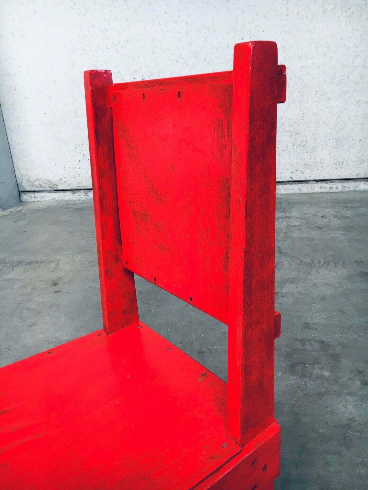 photo vinterior De Stijl Beweging Ontwerp Rode Stoel, Toegeschreven Aan Jan Wils, Jaren 1920, Nederland