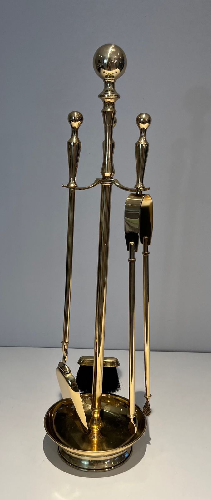 Neoclassical Style Brass Fire Kit photo furniture