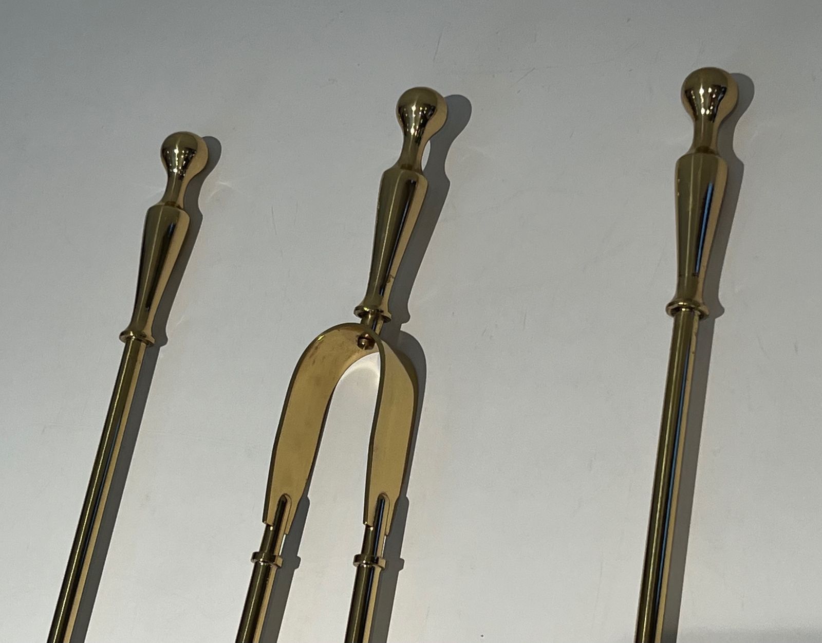Neoclassical Style Brass Fire Kit photo buy