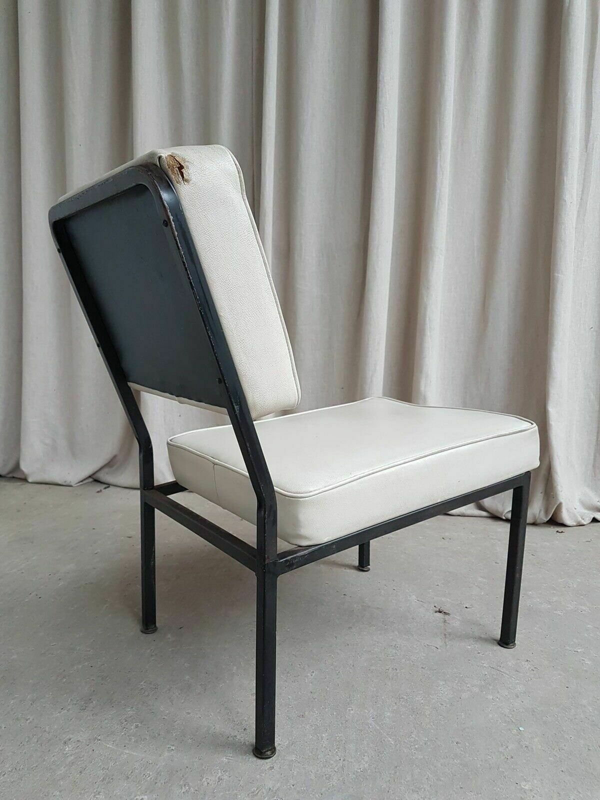 photo furniture Vtg Mid Century Steel Modernist Post Modern Studio Lounge Chair Retro #383