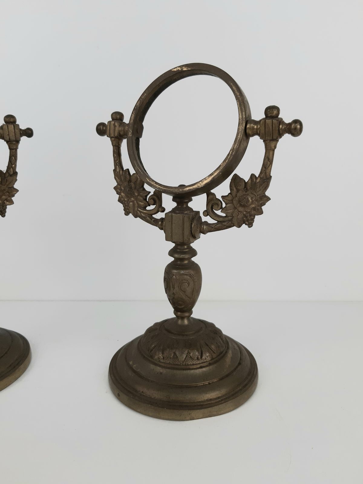 Ornate Early 20thc Brass Mirror / Picture Frames And Stands photo furniture