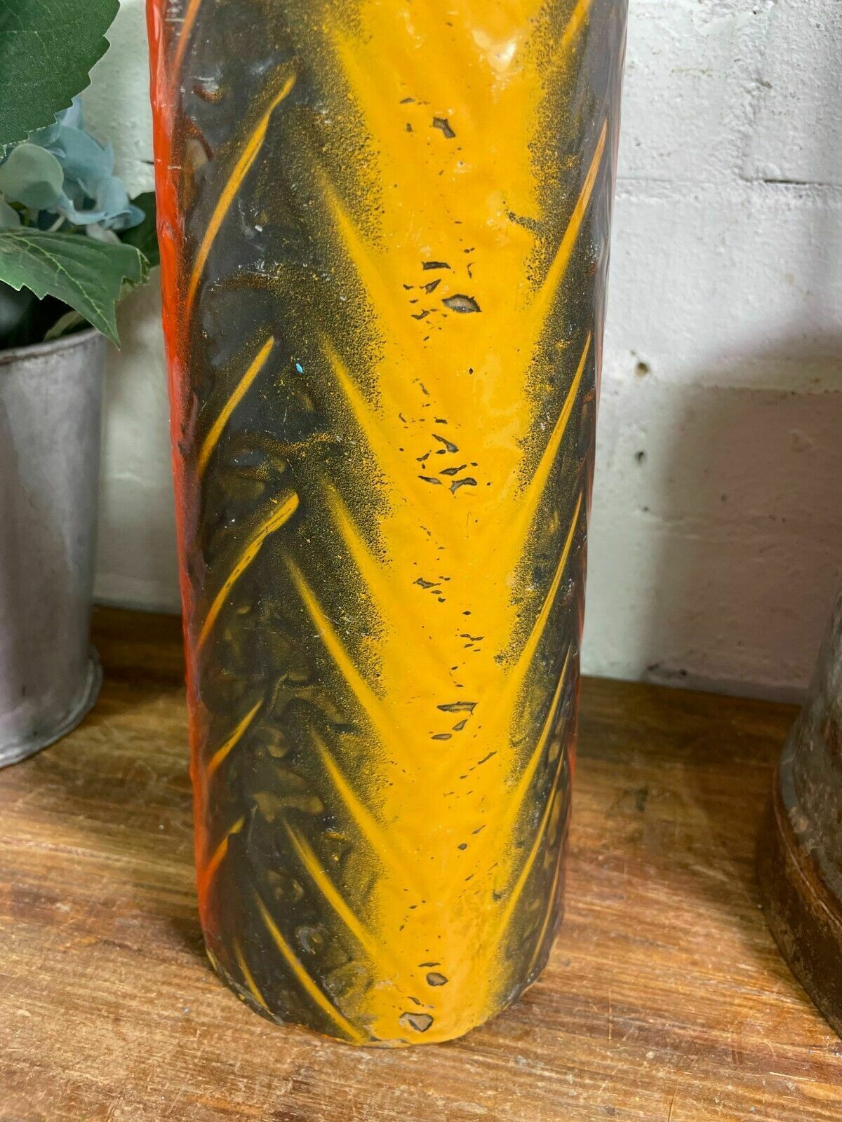 photo furniture Large Vintage Hungarian Retro Mid Century Enamel Vase