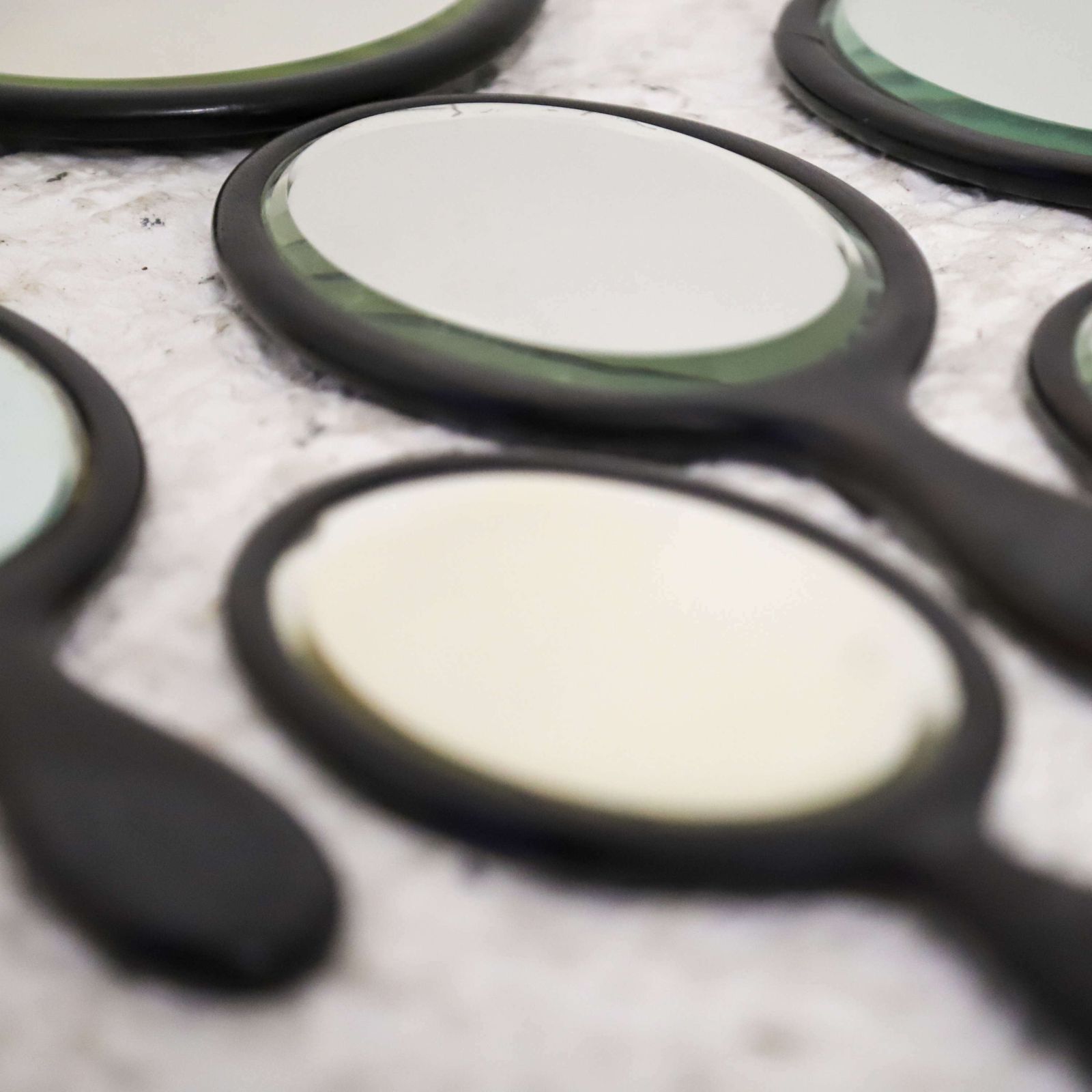 Late 19th/Early 20th Century Collection Of 8 Ebony Hand Mirrors photo for sale