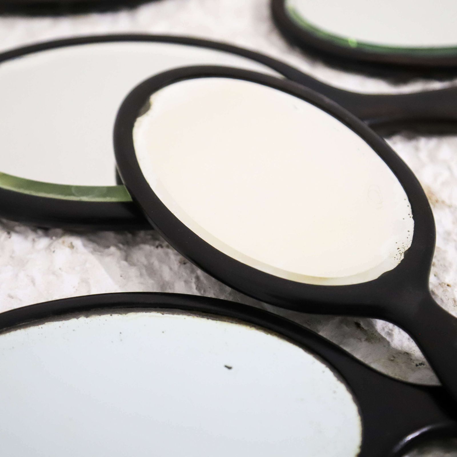 Late 19th/Early 20th Century Collection Of 8 Ebony Hand Mirrors photo Home Decor