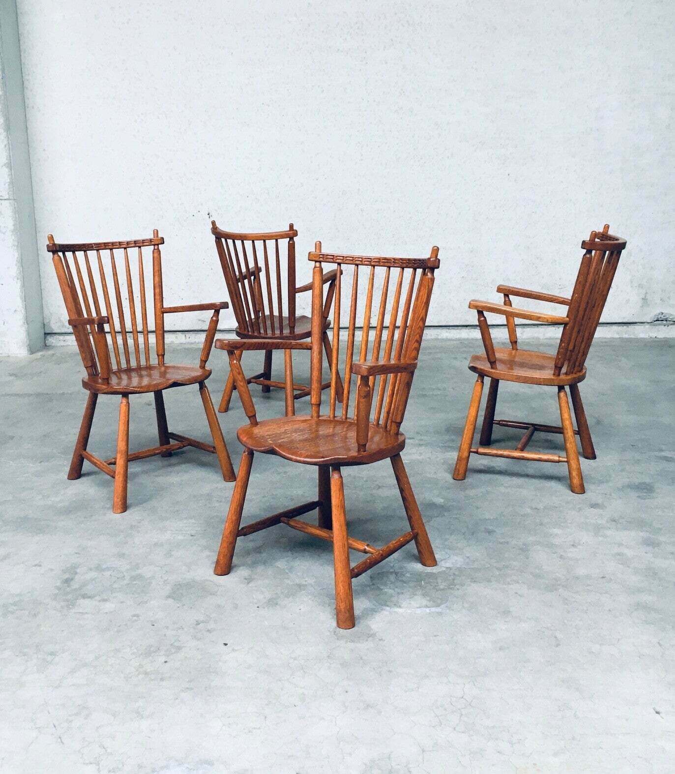Dutch Design Oak Arm Chair Set By De Ster Gelderland, Netherlands 1960's photo buy