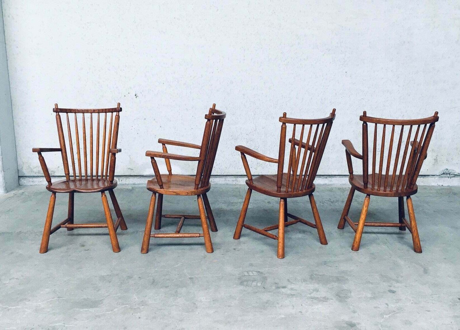 1984.0 Dutch Design Oak Arm Chair Set By De Ster Gelderland, Netherlands 1960's photo