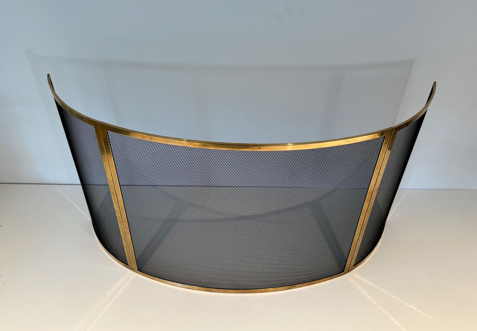Curved Brass Firewall And Wire Mesh photo for sale
