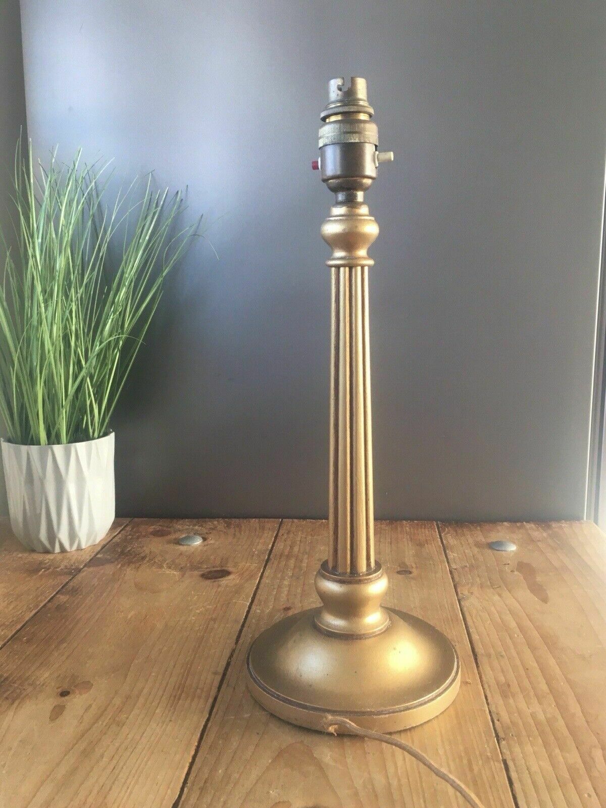 Antique Giltwood Column Table Lamp French Empire Grand Antique Country House photo for sale