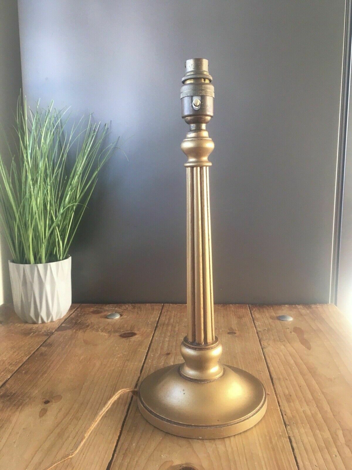 Antique Giltwood Column Table Lamp French Empire Grand Antique Country House photo Lighting