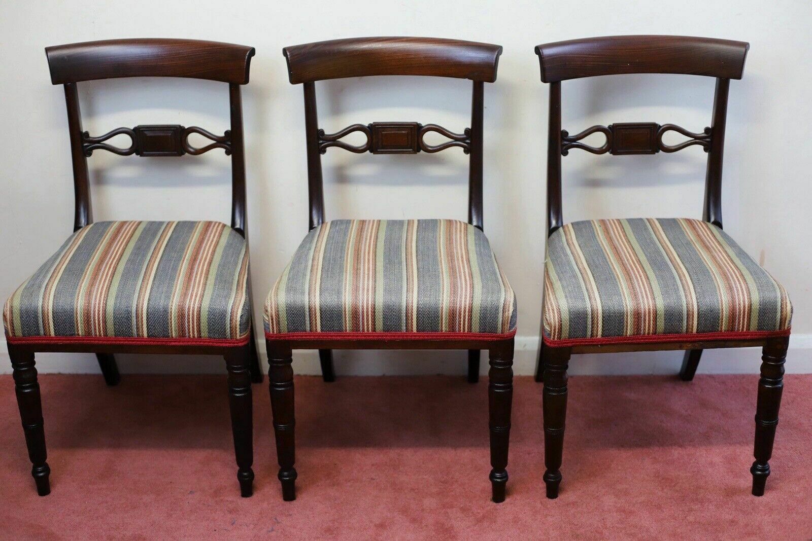 Lovely Set Of Five Victorian Mahogany Bar Back Dining Chairs photo Furniture