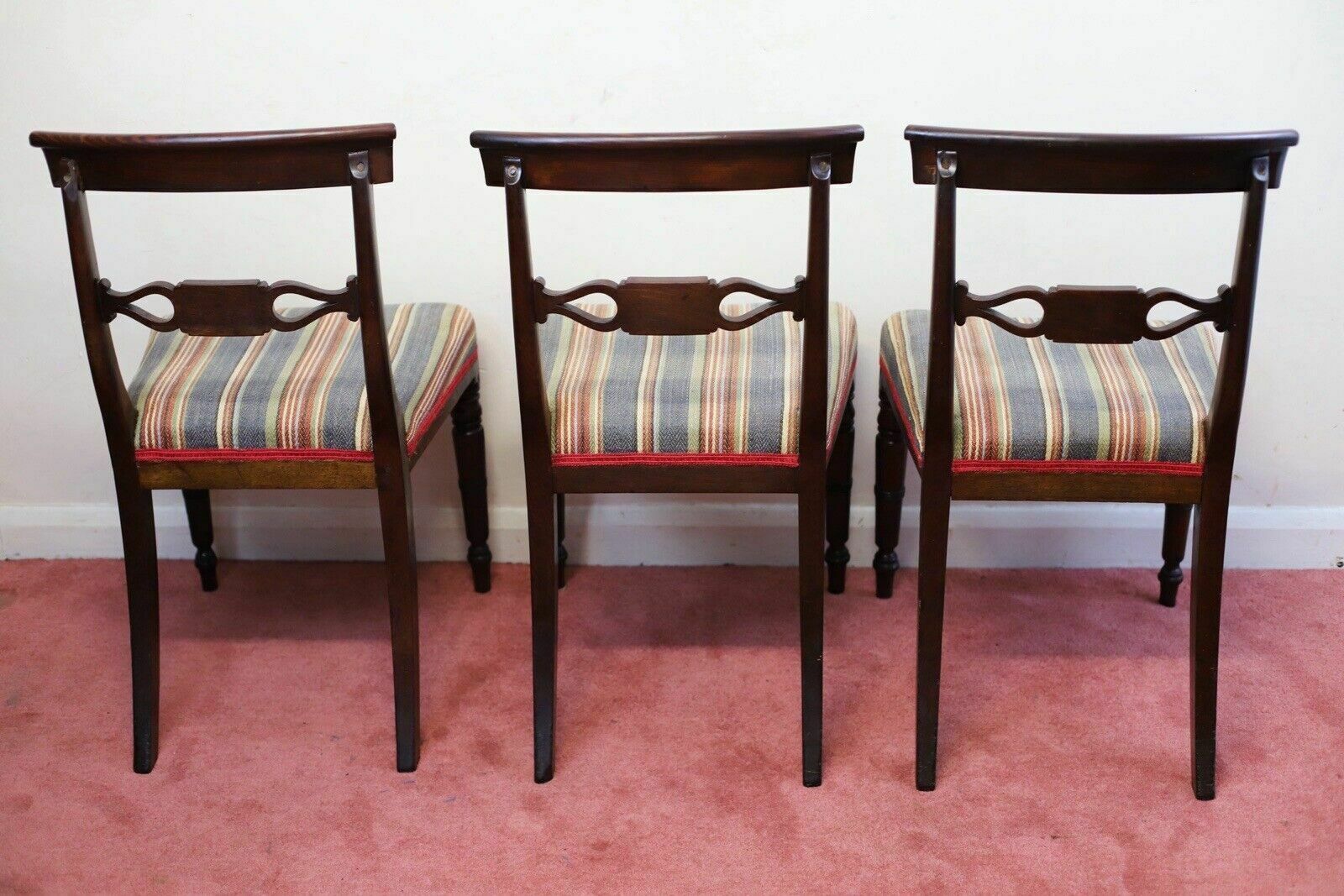 Lovely Set Of Five Victorian Mahogany Bar Back Dining Chairs photo vinterior