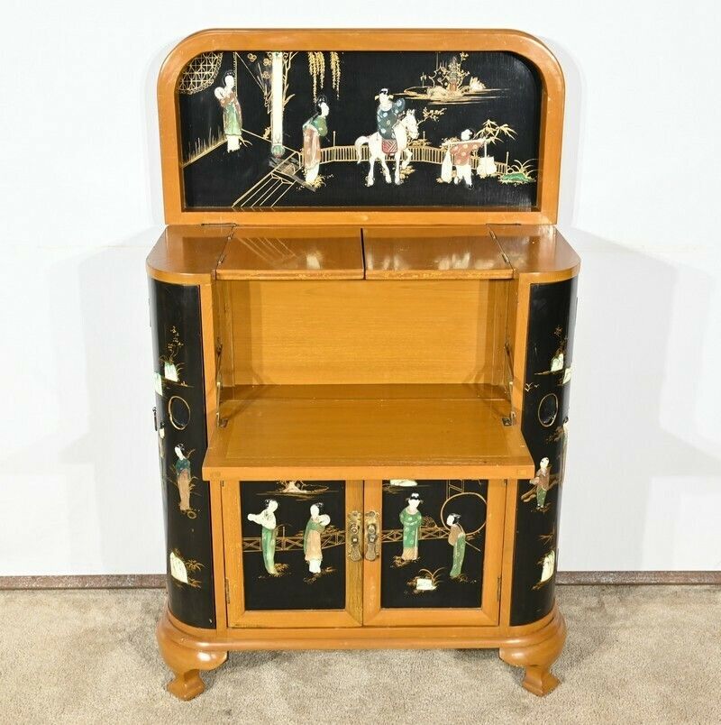 Asian Liquor Cabinet In Lacquered Wood, China – 1950 photo buy