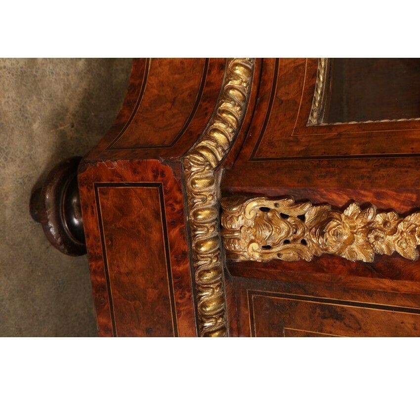 3297.06 Impressive Burr Walnut Marquetry Inlaid Credenza Cabinet photo