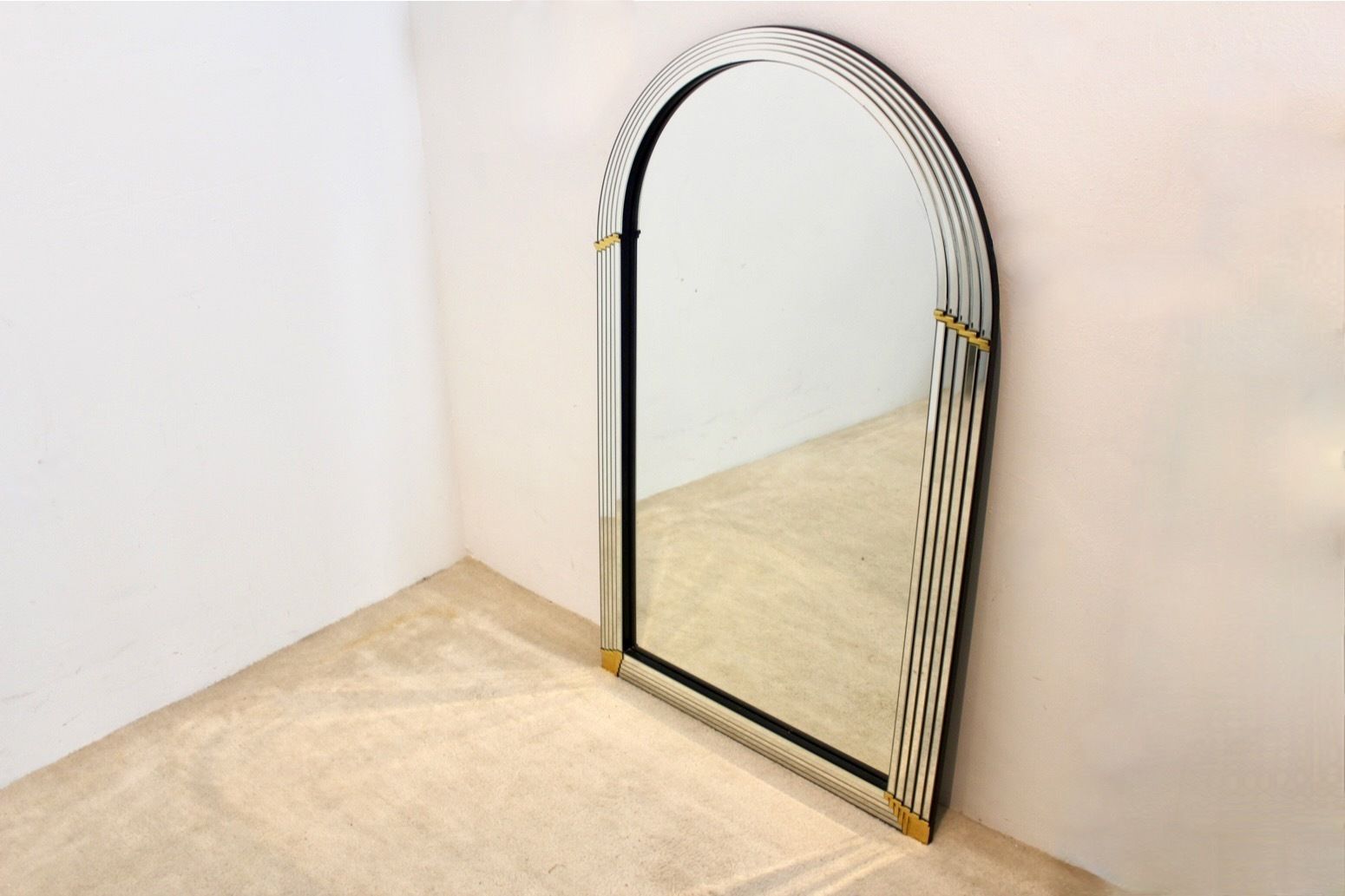 Arch Layered Mirror With Brass Accents By Deknudt Belgium photo furniture