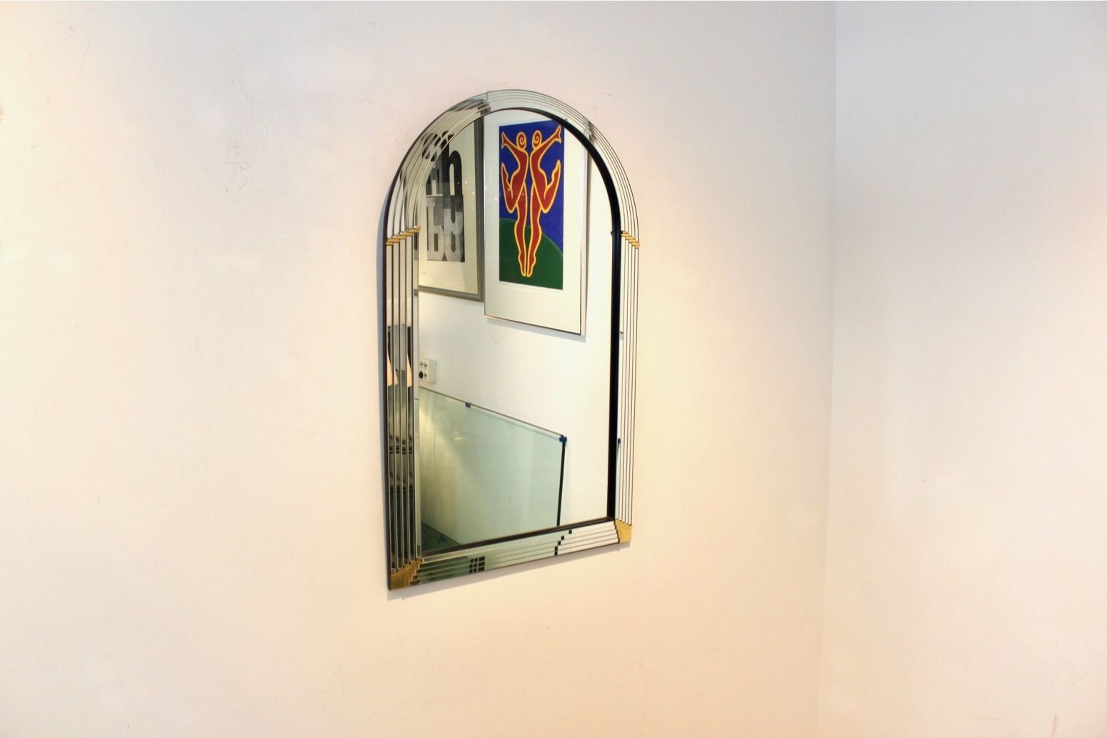 photo furniture Arch Layered Mirror With Brass Accents By Deknudt Belgium