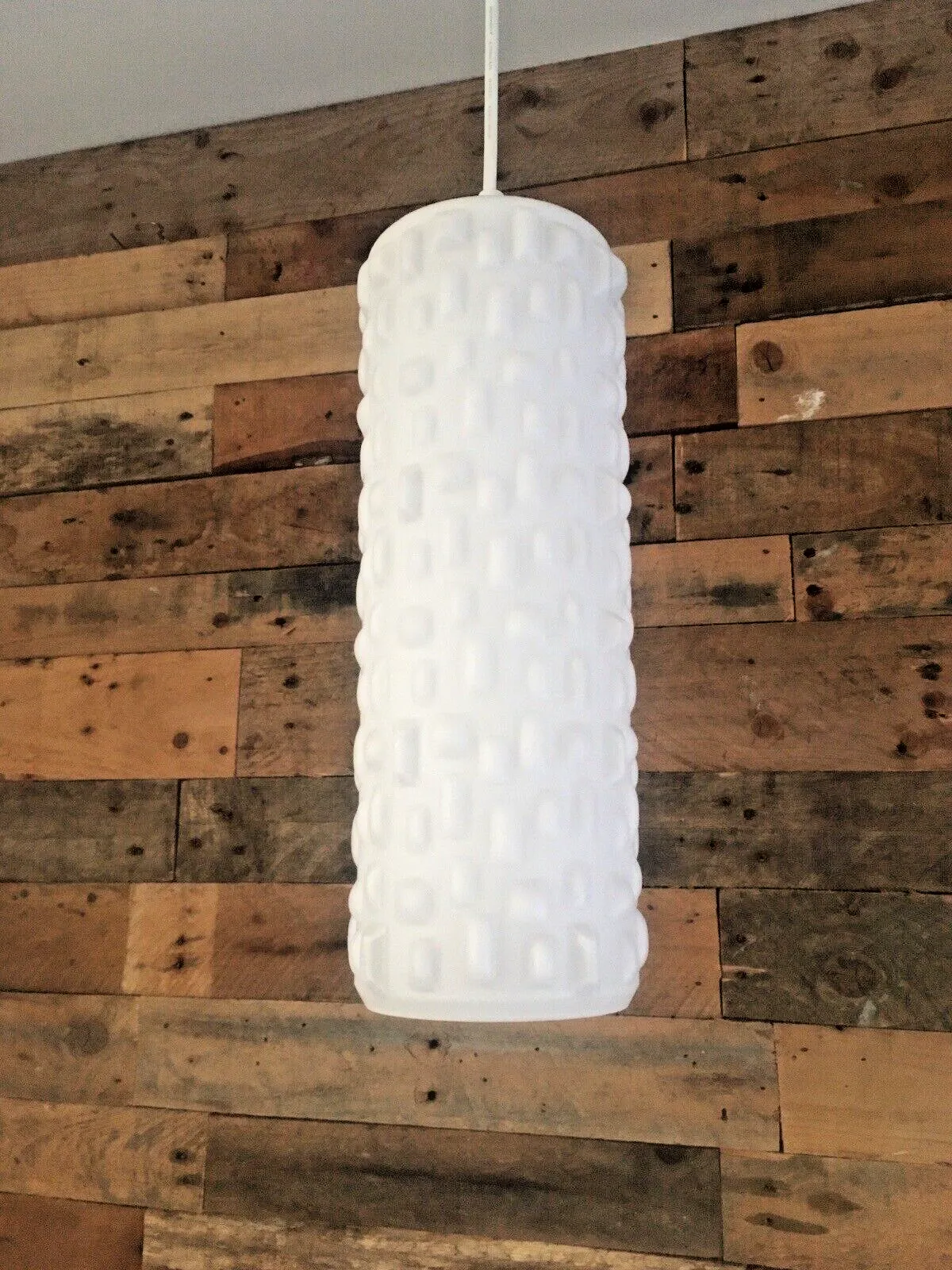 Superb Space Age Opaline Glass 70's Textured Op Art Mid Century Lamp Light Shade photo furniture