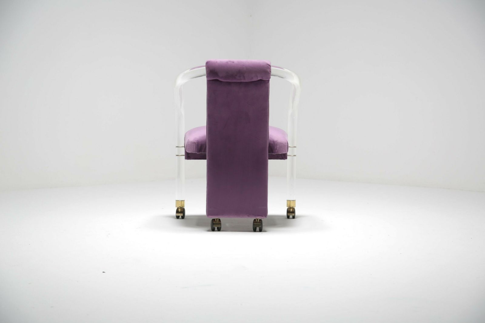 photo vinterior Lucite Velvet Armchair By Hill Manufacturing, USA, 1980s.