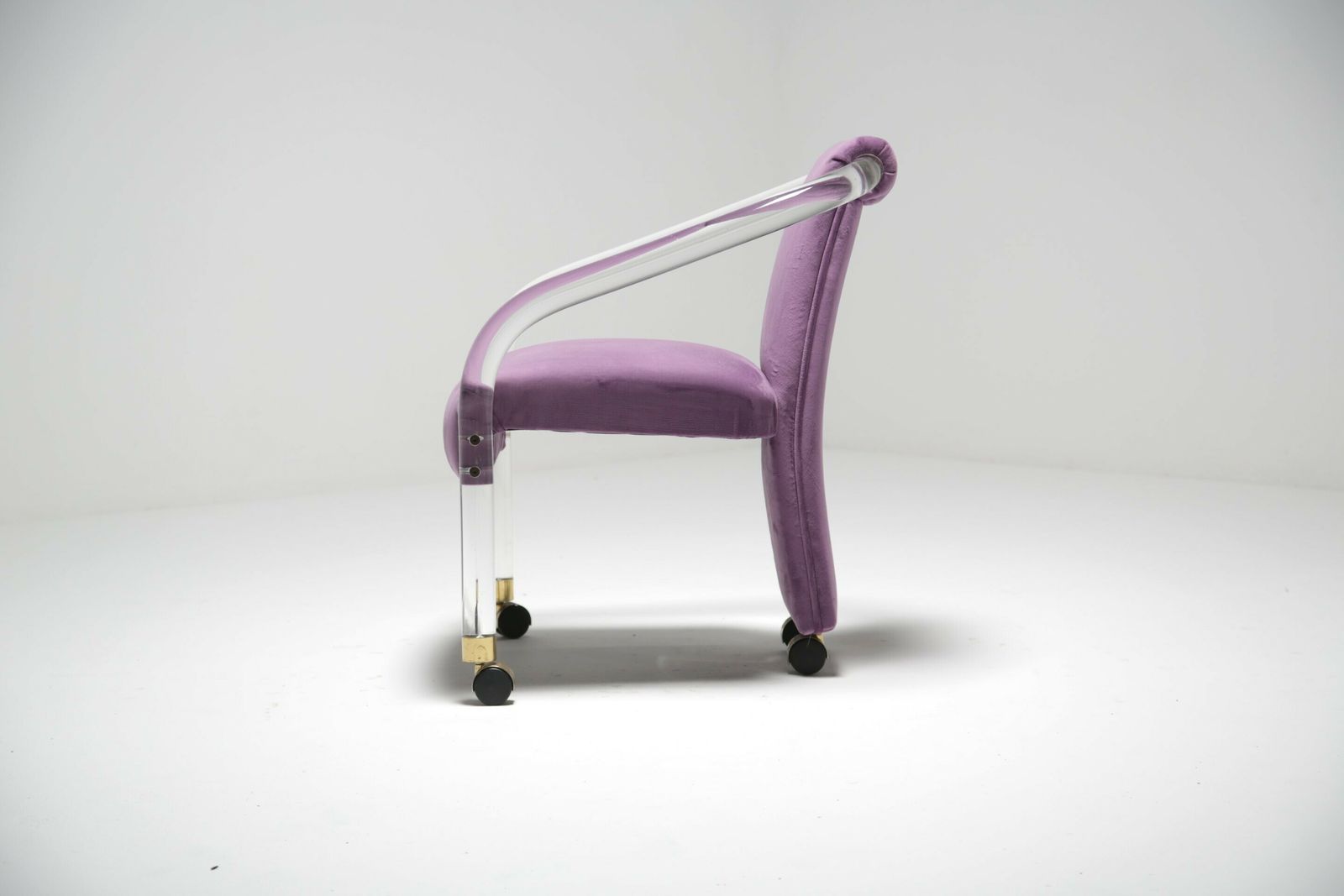 photo buy Lucite Velvet Armchair By Hill Manufacturing, USA, 1980s.
