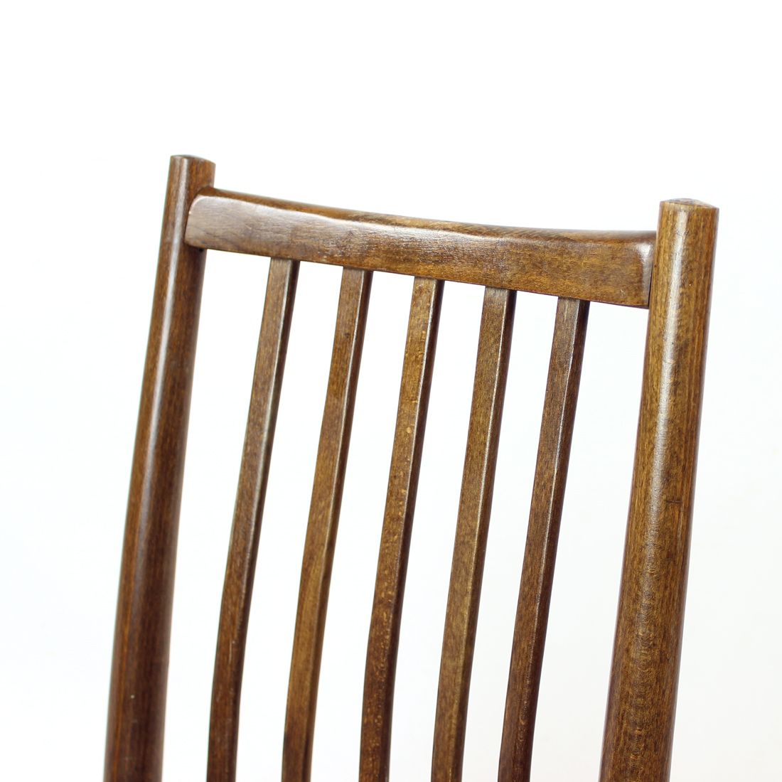Set Of 4 Dining Chairs In Dark Oak By Ton, Czechoslovakia 1960s photo vinterior