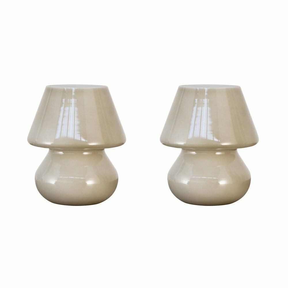 Italian Murano Glass Mushroom Lamps, 1990s, Set Of 2