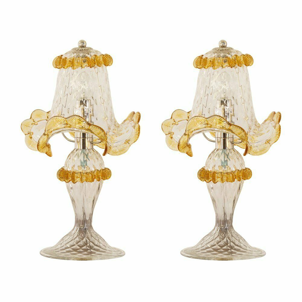 Italian Murano Glass Table Lamps, Early 21st Century, Set Of 2