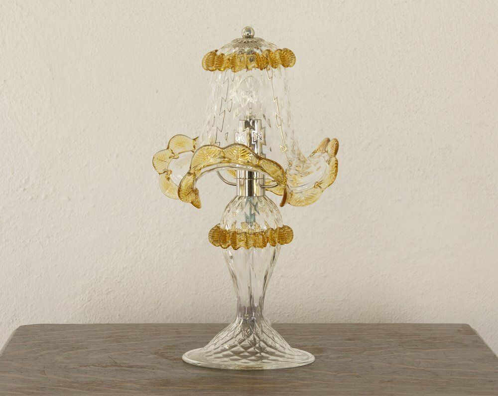 Italian Murano Glass Table Lamps, Early 21st Century, Set Of 2 photo vinterior