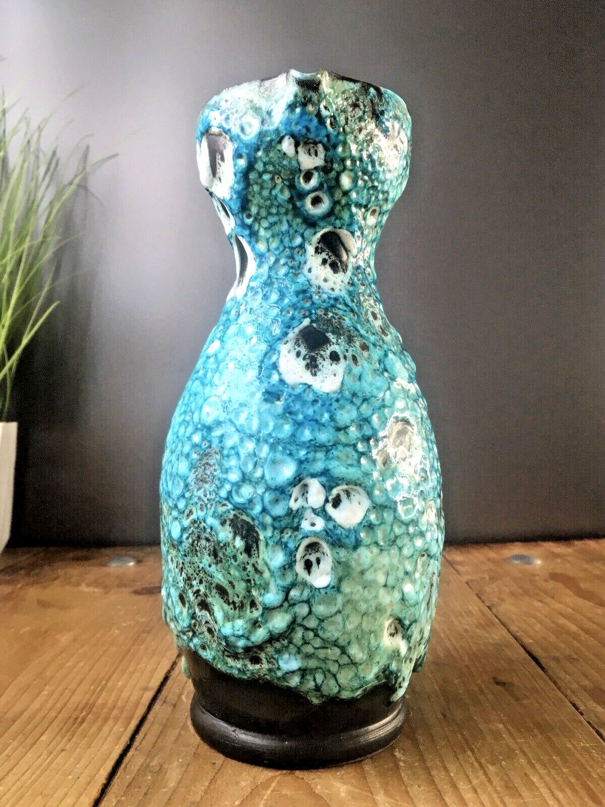 Spectacular Mid Century 60's Le Cyclope Annecy French Fat Lava Pottery Jug Mcm photo vinterior