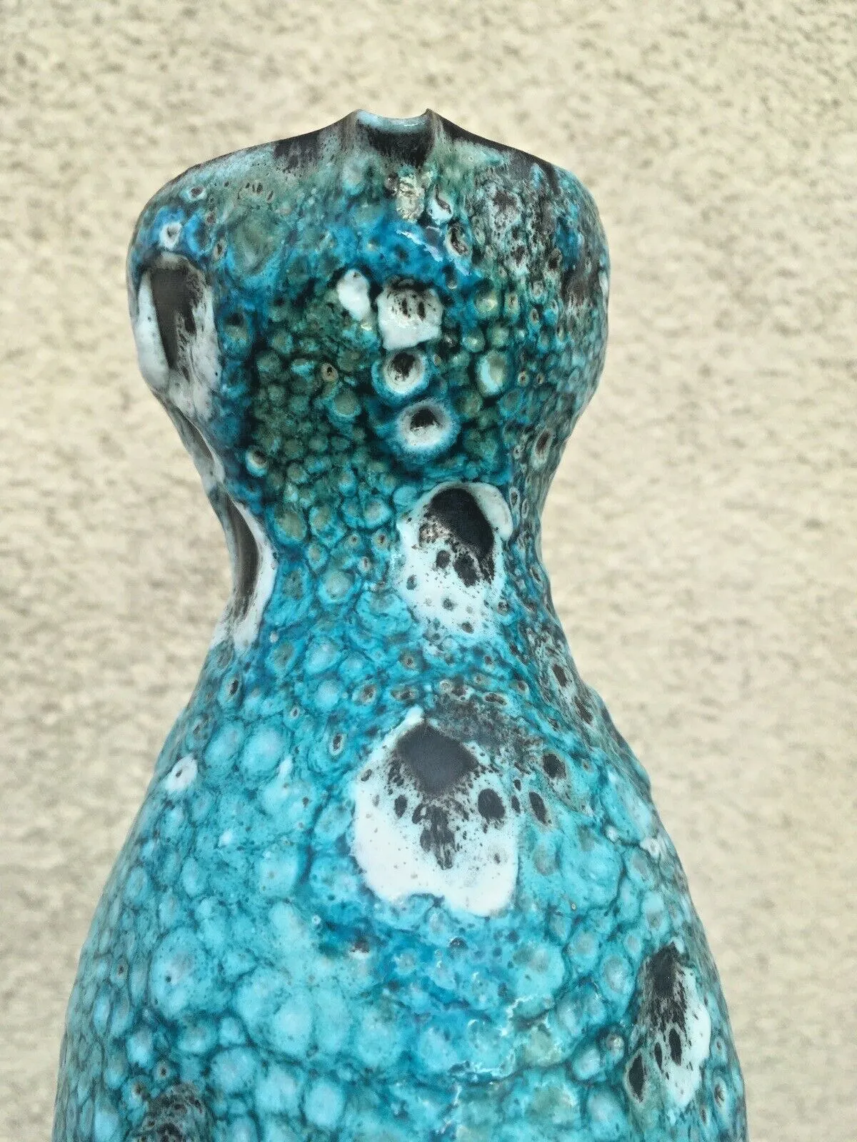 100.0 Spectacular Mid Century 60's Le Cyclope Annecy French Fat Lava Pottery Jug Mcm photo
