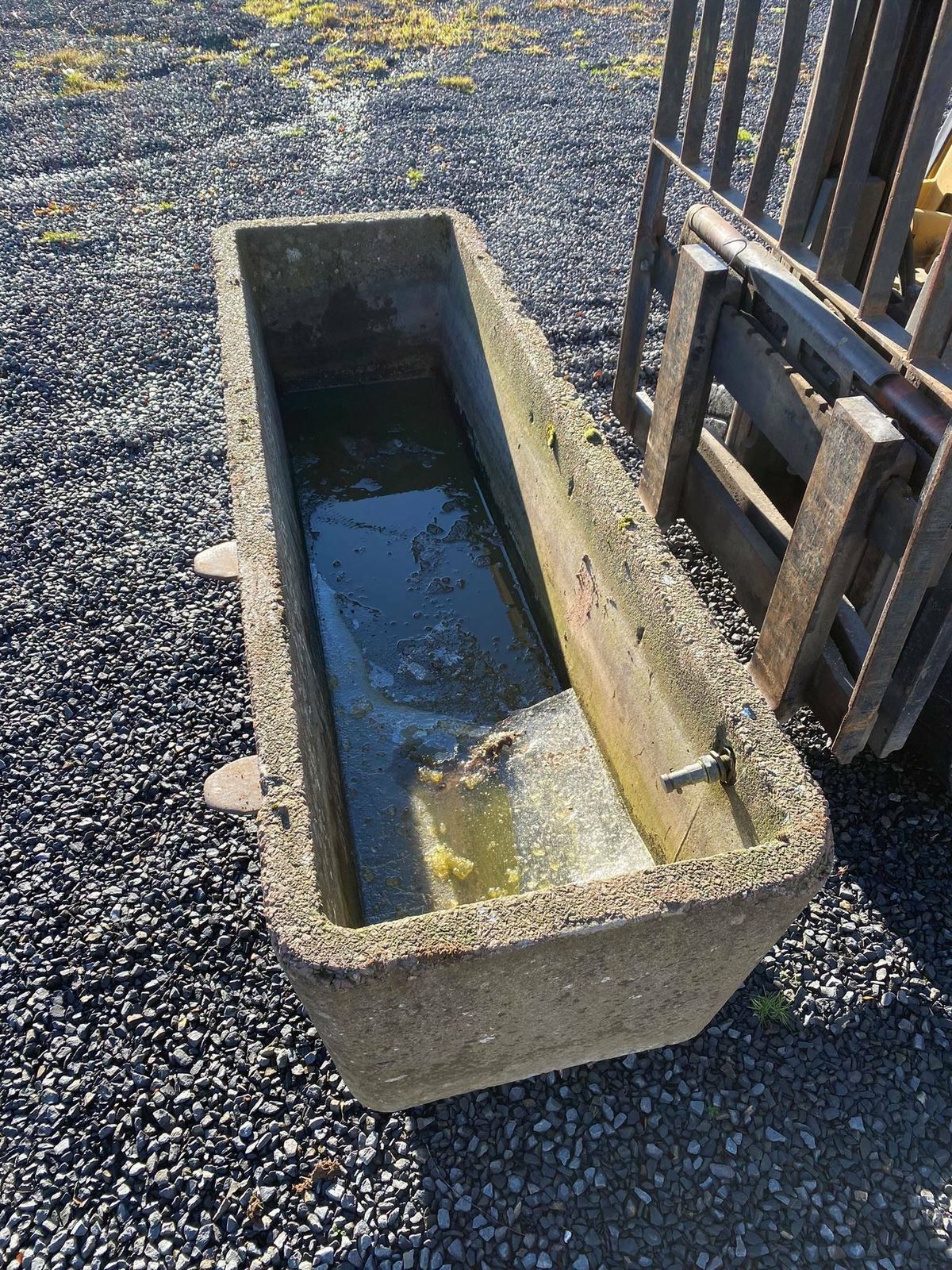 Large 1970s Concrete Garden Planter Water Trough photo vintage