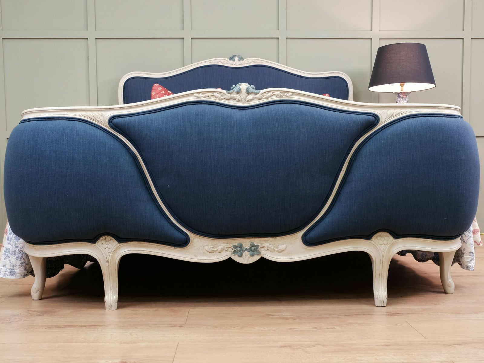 French Antique Kingsize 5' / 150cm) Upholstered Bed & Mattress photo furniture