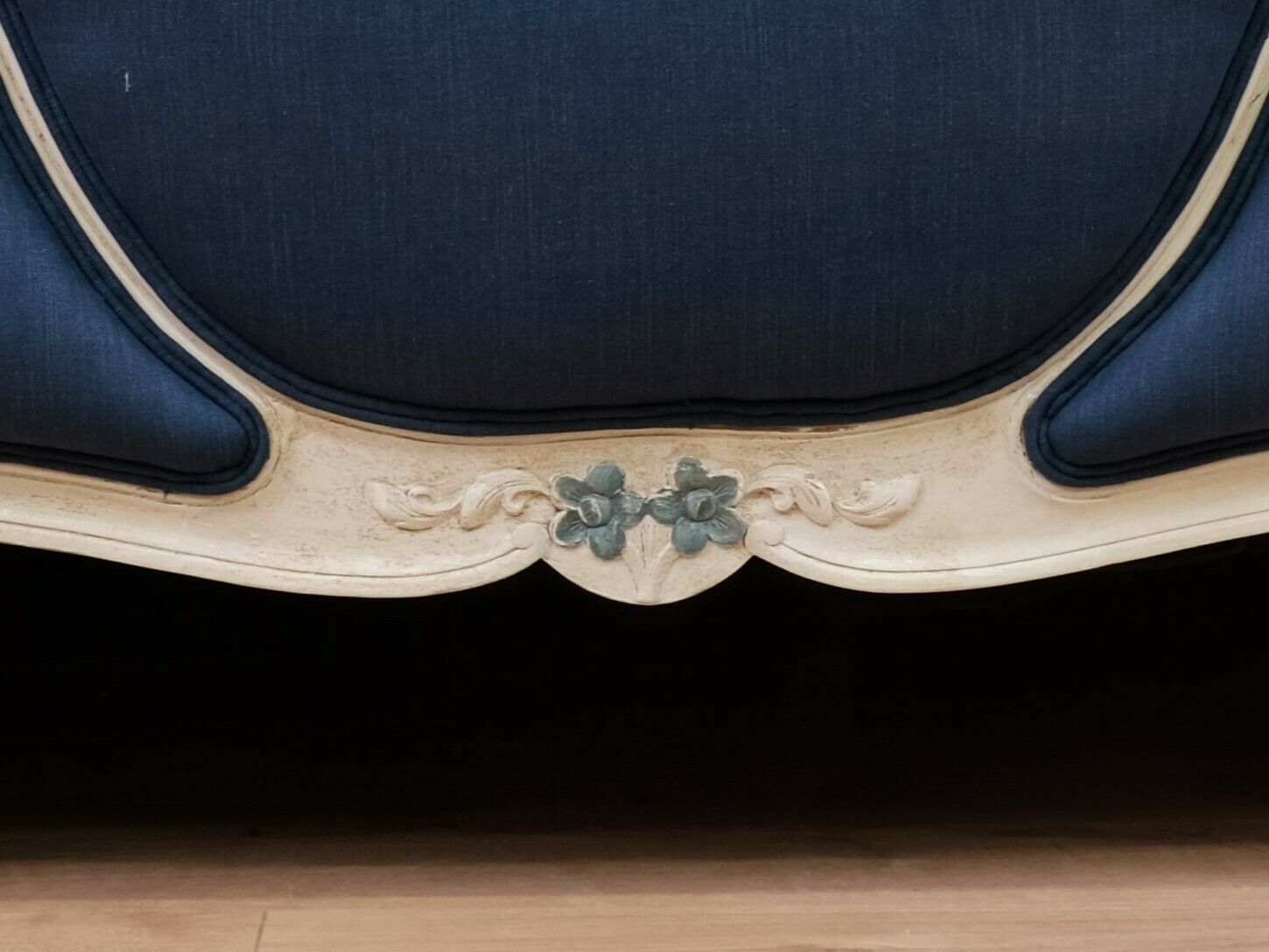 French Antique Kingsize 5' / 150cm) Upholstered Bed & Mattress photo for sale