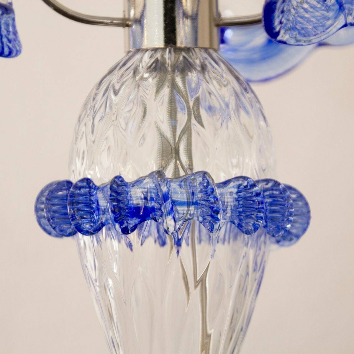 photo furniture Clear And Blue Murano Glass Table Lamps, 2000s, Set Of 2