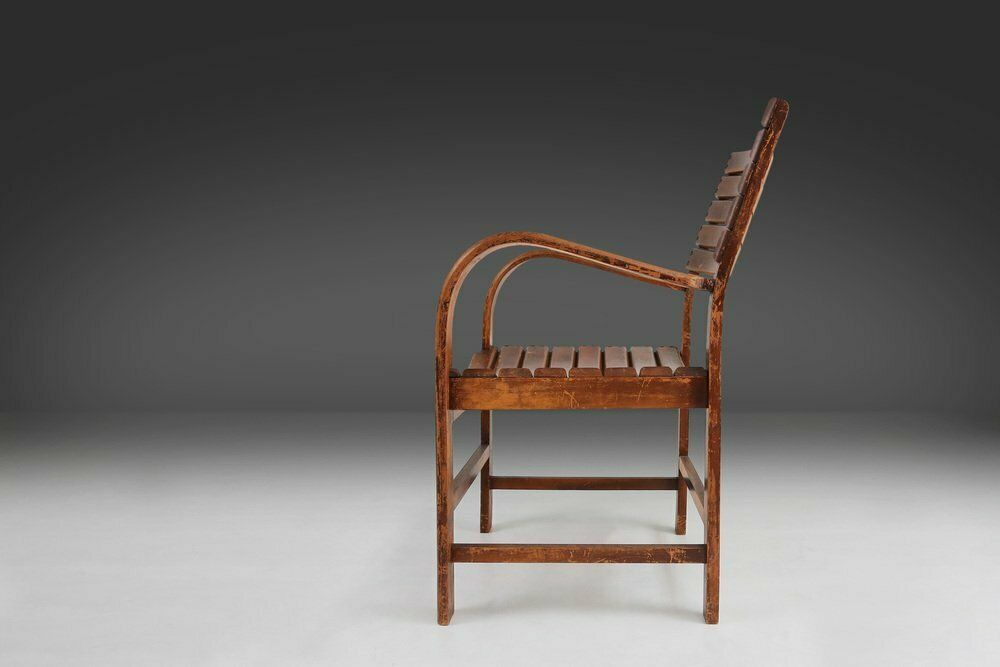 Art Deco Wooden Armchair, 1930s photo Furniture