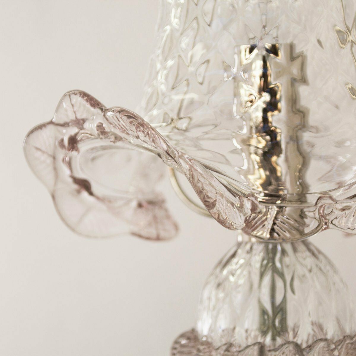 Lighting Italian Light Amethyst Murano Glass Table Lamps, 2000s, Set Of 2 photo