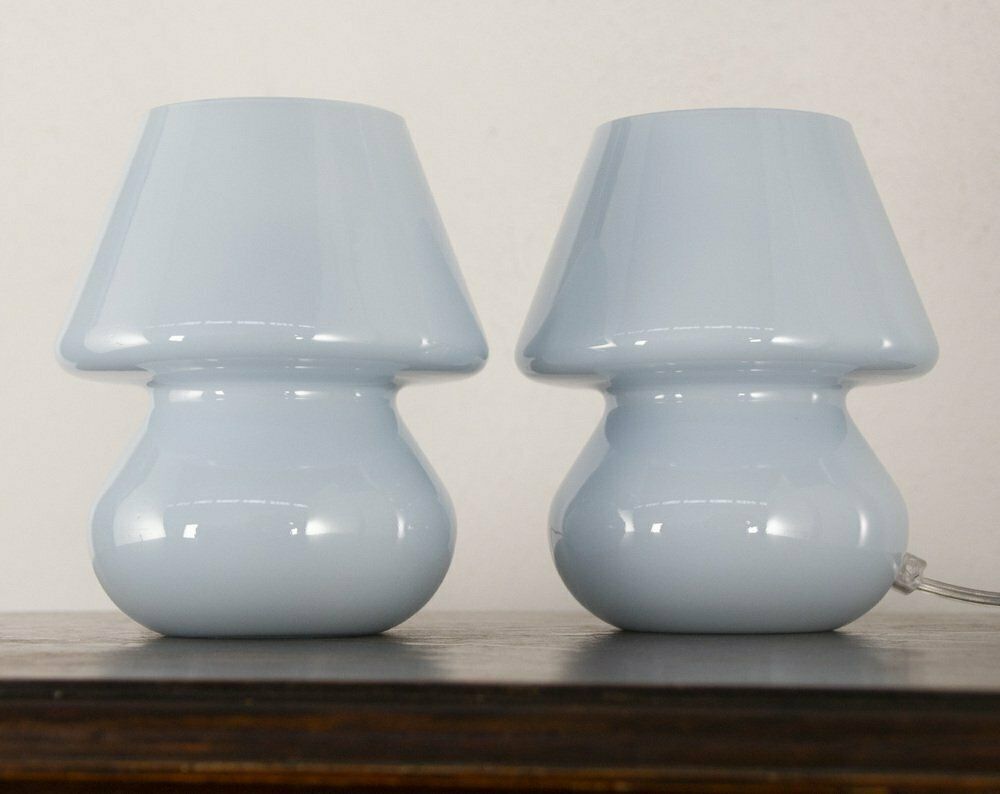 Italian Murano Glass Mushroom Lamps, 1990s, Set Of 2 photo Lighting