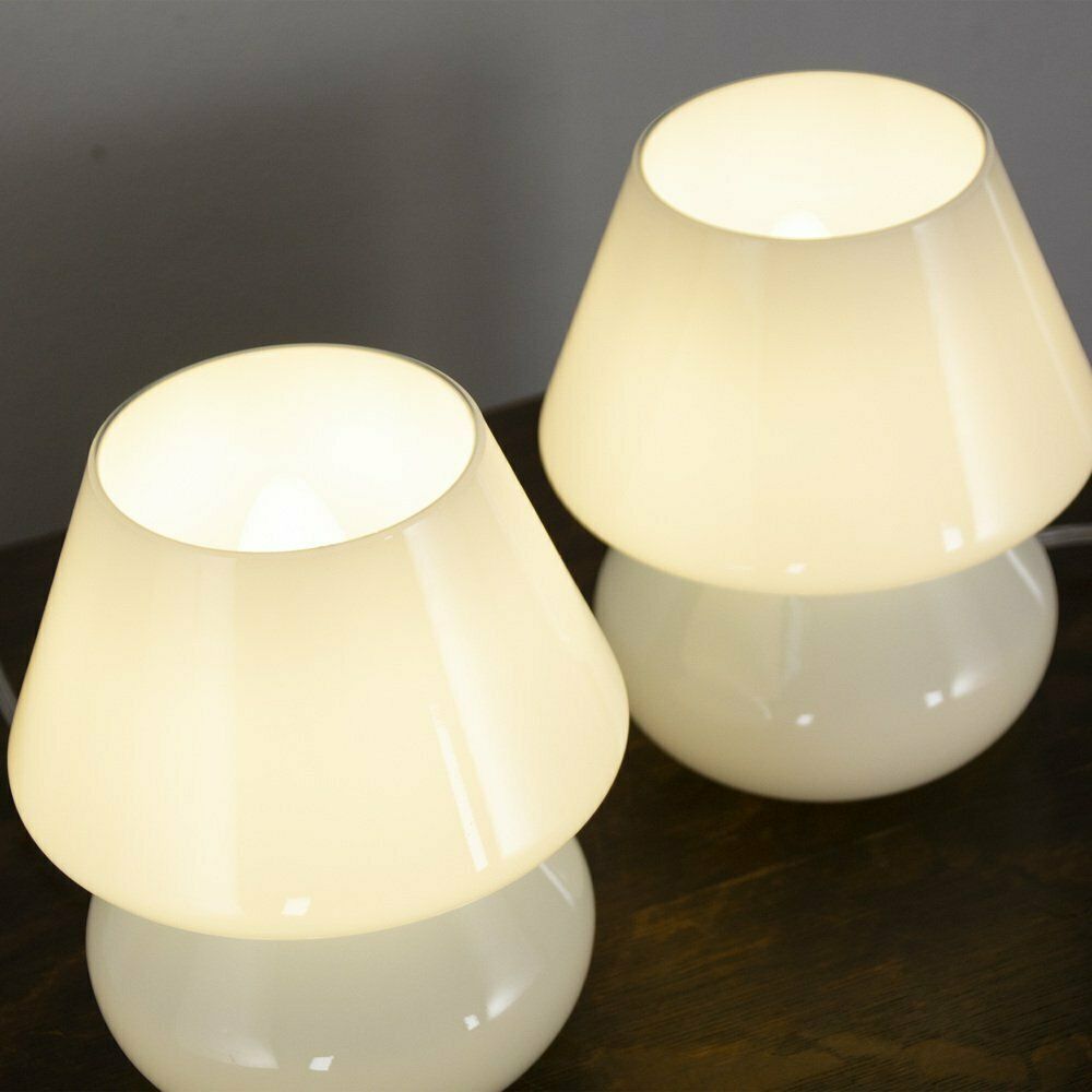 Italian Murano Glass Mushroom Lamps, 1990s, Set Of 2 photo 186.0