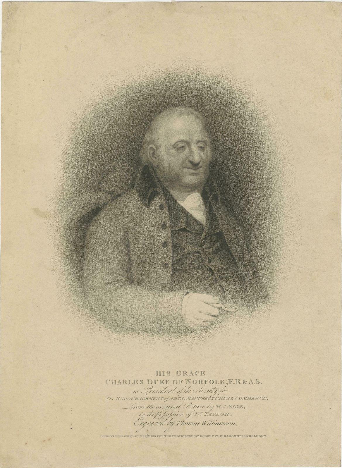 1813 Portrait Of Charles Howard, Advocate Of Arts & Commerce photo furniture