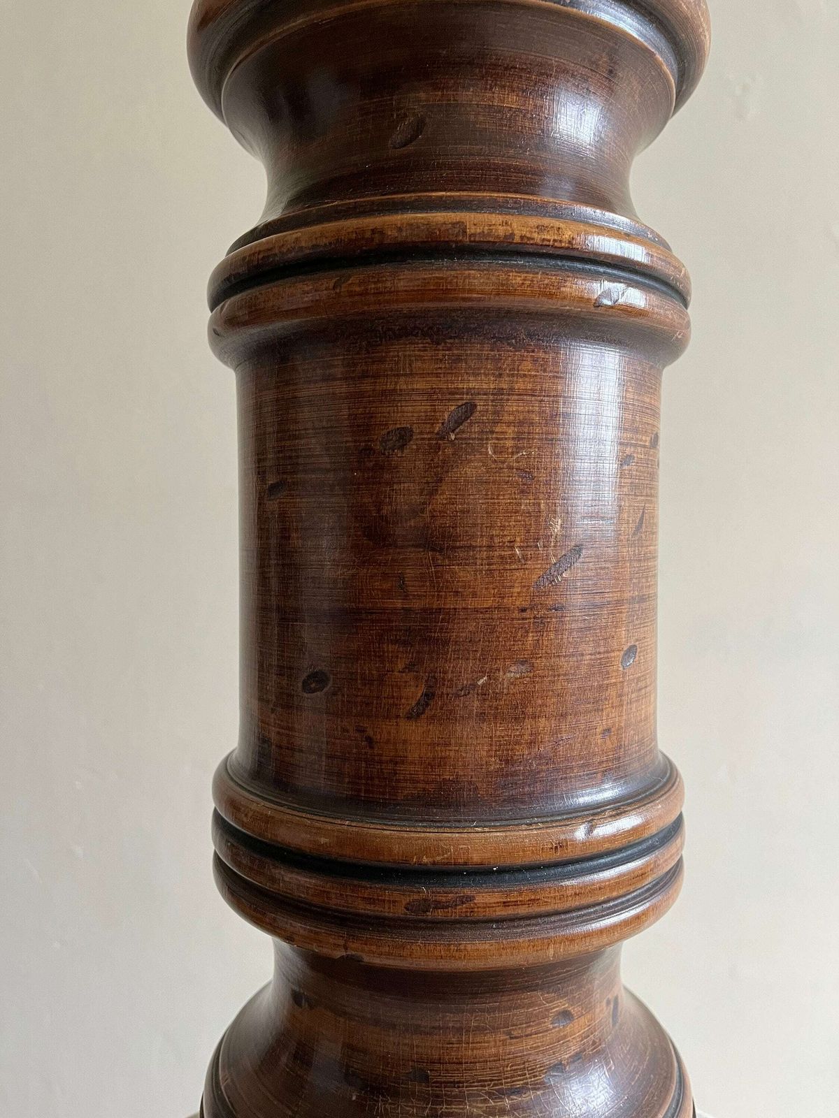 Large Antique Column Table Lamp Hand Carved Tall Accent Light In Solid Wood Rewired And Pat Tested For The Uk photo vinterior