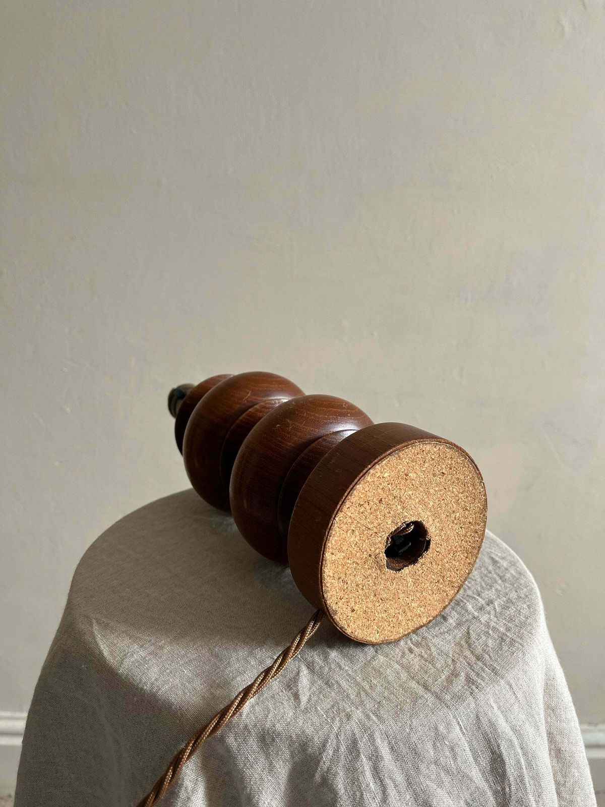 Large Antique Column Table Lamp Hand Carved Tall Accent Light In Solid Wood Rewired And Pat Tested For The Uk photo vintage