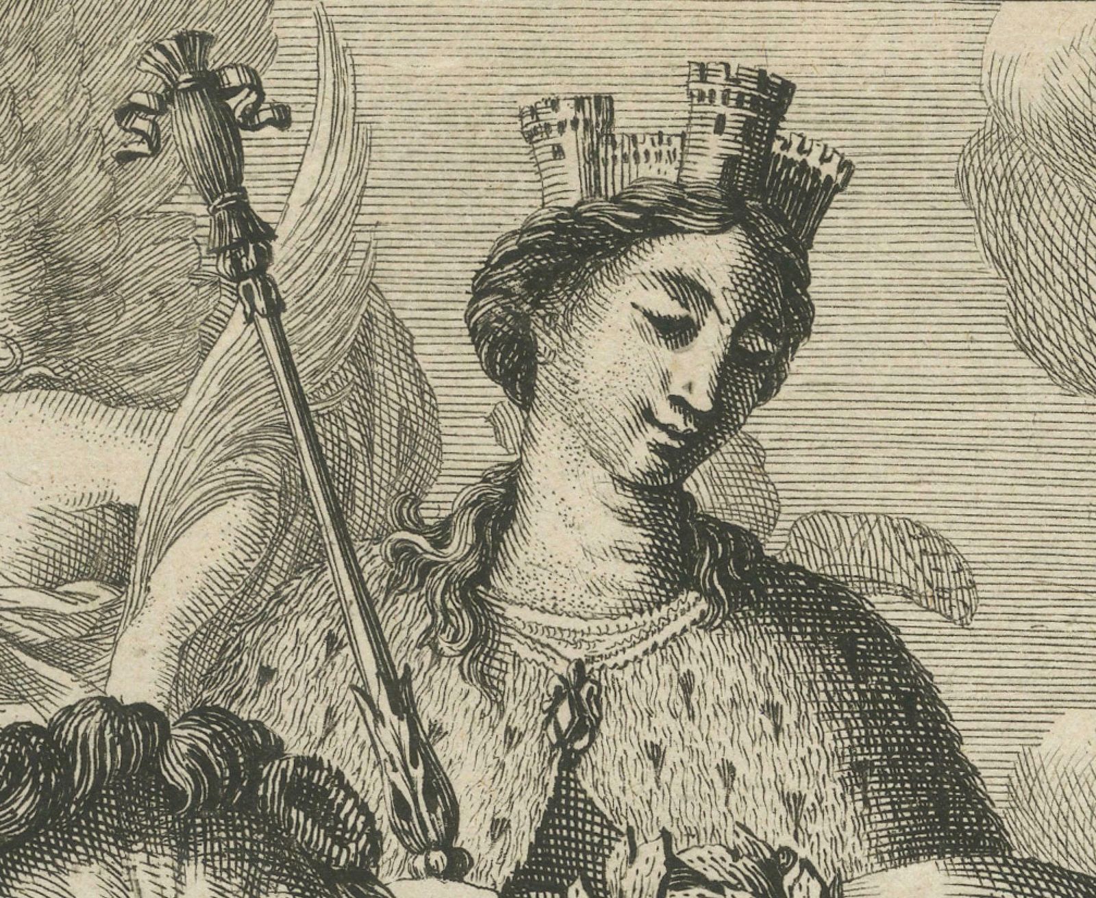 Antique Title Print Featuring The Personification Of The Swedish Realm, 1669 photo buy
