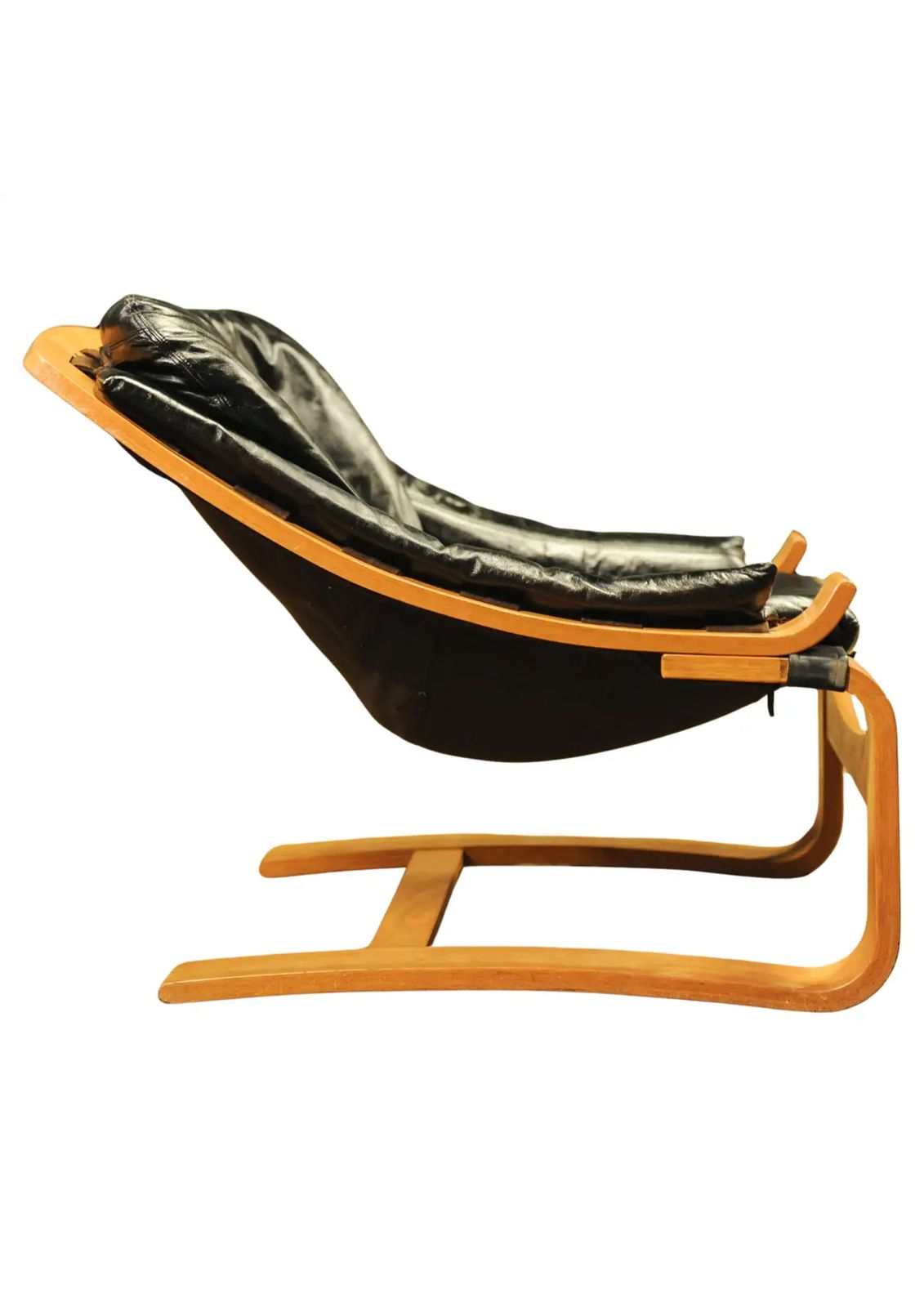 Kroken Buffalo Leather Lounge Bentwood Chair By åke Fribytter For Nelo Sweden 1970s Ol photo 1390.0